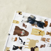 白犬のパターン ビーチタオル (インサイチュ)