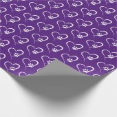 白犬の手でハートに印刷 ラッピングペーパー (角)