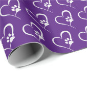 白犬の手でハートに印刷 ラッピングペーパー (ロールコーナー)