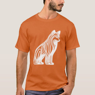 白犬ストライプの白番犬ヴィンテージ Tシャツ