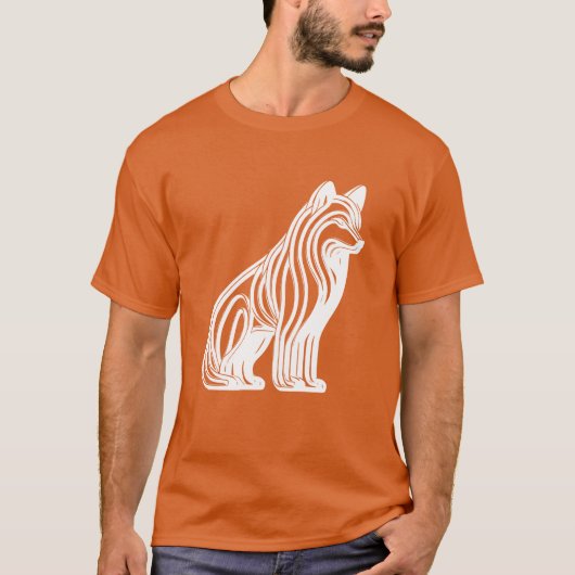 白犬ストライプの白番犬ヴィンテージ Tシャツ (正面)