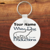 白犬 – キーチェーカスタマイズン（またはパーソナライズ） キーホルダー (正面)
