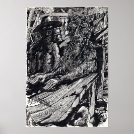 「白状しろ！」インドのインクスケッチ ポスター