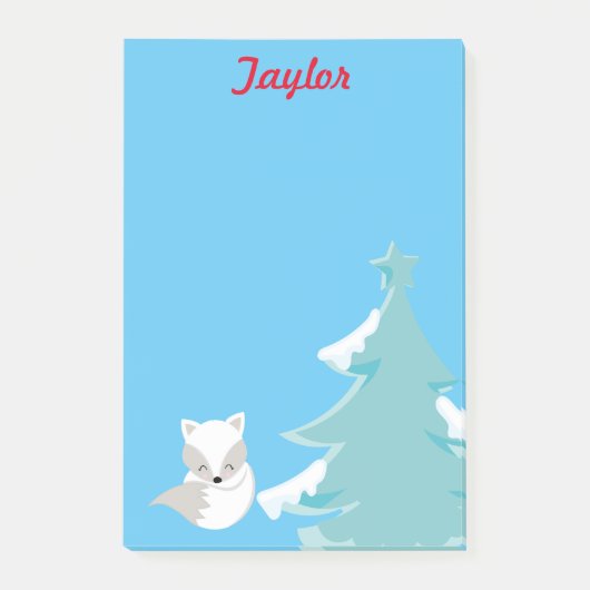 白狐の冬の不思議の国 ポストイット (正面)