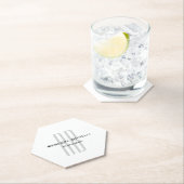 白独占的ユニーク灰色モノグラムモダン ペーパーコースター (インサイチュ)