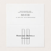 白独占的ユニーク灰色モノグラムモダン 名刺 (外部フラット)