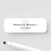 白独占的ユニーク灰色モノグラムモダン 名札 (インサイチュ)