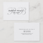 白独占的ユニーク灰色モノグラム 名刺 (正面/裏面)