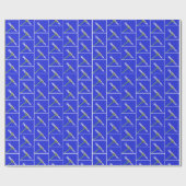 白独身のデイジーフラワーフォトオンブルースクウェア ラッピングペーパー (フラット)