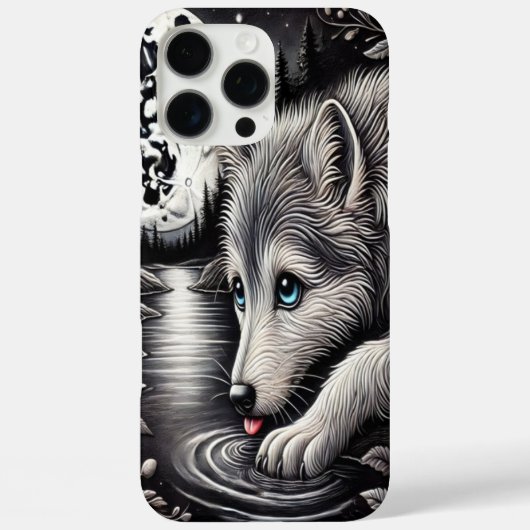 白狼の月光の瞬間 Case-Mate iPhoneケース (裏面)