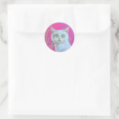 白猫お洒落丸シール ラウンドシール (バッグ)