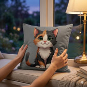 白猫お洒落猫ネコ クッション