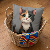 白猫お洒落猫ネコ クッション