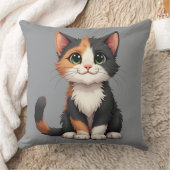 白猫お洒落猫ネコ クッション (ブランケット)