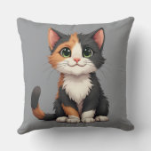 白猫お洒落猫ネコ クッション (裏面)