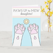 白猫がドーターマザーズの日を歩む カード (黄色い花)