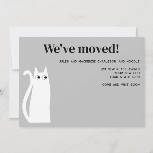 白猫が引っ越し新居 案内状 (正面)