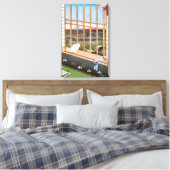 白猫が窓辺に座る歌川広重 キャンバスプリント (インサイチュ (寝室))