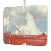 白猫が車を運転する カーエアーフレッシュナー (左)