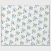 白猫とデイジーの自転車 ラッピングペーパー (フラット)