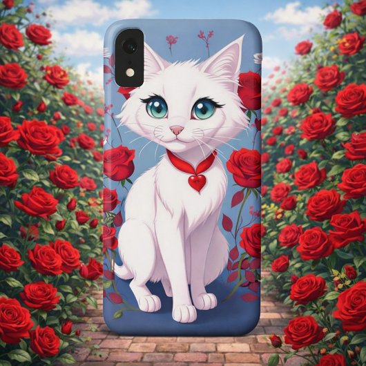 白猫とバラのスマホケース Case-Mate iPhoneケース