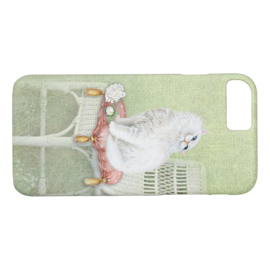 白猫とバラエレガントの枕 Case-Mate iPhoneケース (裏面(横))