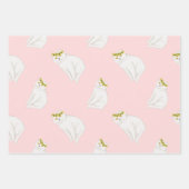 白猫とリース ラッピングペーパーシート (正面)