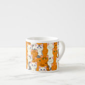 白猫と生姜の猫が緑の目を青く描く エスプレッソカップ (正面右)