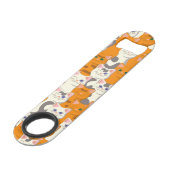 白猫と生姜の猫が緑の目を青く描く スピード栓抜き (正面アングル)