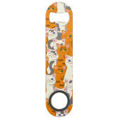 白猫と生姜の猫が緑の目を青く描く スピード栓抜き (裏面)