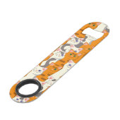 白猫と生姜の猫が緑の目を青く描く スピード栓抜き (裏面アングル)