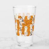 白猫と生姜の猫が緑の目を青く描く タンブラーグラス (裏面)