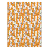 白猫と生姜の猫が緑の目を青く描く テーブルクロス (正面)