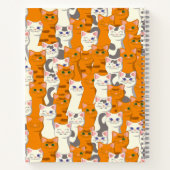 白猫と生姜の猫が緑の目を青く描く ノートブック (裏面)