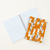 白猫と生姜の猫が緑の目を青く描く ノートブック (内部)