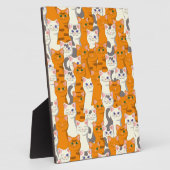 白猫と生姜の猫が緑の目を青く描く フォトプラーク (側面)