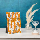 白猫と生姜の猫が緑の目を青く描く フォトプラーク (側面)