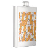 白猫と生姜の猫が緑の目を青く描く フラスク (右)