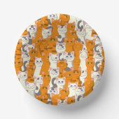 白猫と生姜の猫が緑の目を青く描く ペーパーボウル (正面)