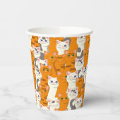 白猫と生姜の猫が緑の目を青く描く 紙コップ (左)