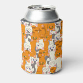 白猫と生姜の猫が緑の目を青く描く 缶クーラー (缶裏面)