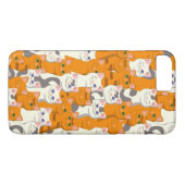 白猫と生姜の猫が緑の目を青く描く Case-Mate iPhoneケース (裏面(横))