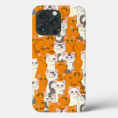白猫と生姜の猫が緑の目を青く描く Case-Mate iPhoneケース (裏面)
