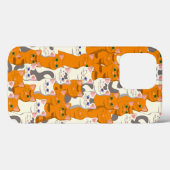 白猫と生姜の猫が緑の目を青く描く Case-Mate iPhoneケース (裏面 (横))