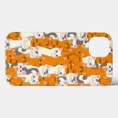 白猫と生姜の猫が緑の目を青く描く Case-Mate iPhoneケース (裏面 (横))