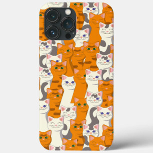 白猫と生姜の猫が緑の目を青く描く iPhone 13 PRO MAXケース
