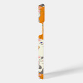 白猫と生姜の猫が緑の目を青く描く iPhoneケース (右側面)