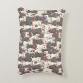 白猫と白猫の柄 アクセントクッション (裏面(縦))