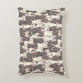 白猫と白猫の柄 アクセントクッション (正面(垂直))