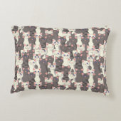 白猫と白猫の柄 アクセントクッション (裏面)